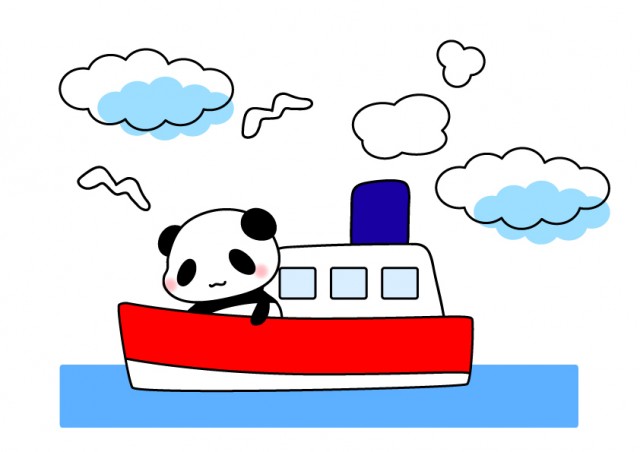 船に乗るパンダのイラスト素材 無料イラスト素材 素材ラボ