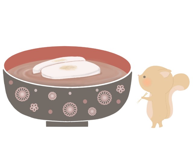 お汁粉が食べたいリスのイラスト 無料イラスト素材 素材ラボ