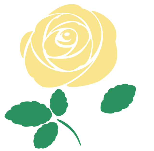 黄色い薔薇の花のイラスト 一輪 透過png 無料イラスト素材 素材ラボ