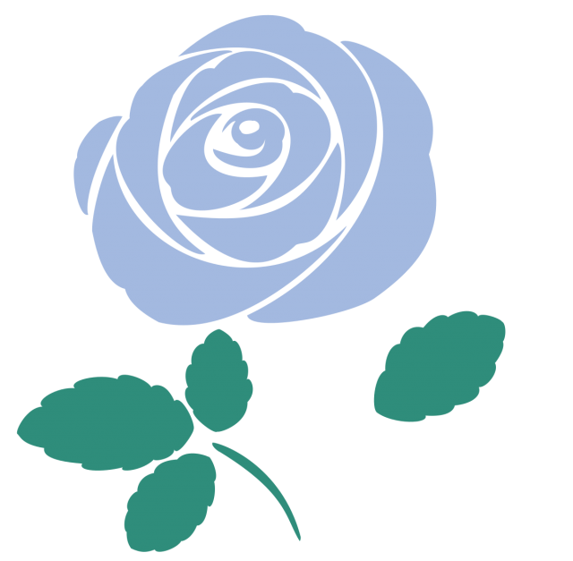 青い薔薇の花のイラスト 一輪 透過png 無料イラスト素材 素材ラボ