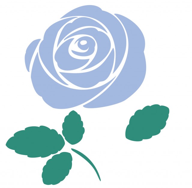 青い薔薇の花のイラスト 一輪 透過png 無料イラスト素材 素材ラボ
