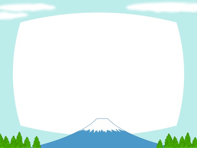 富士山フレームシンプル飾り枠背景イラスト