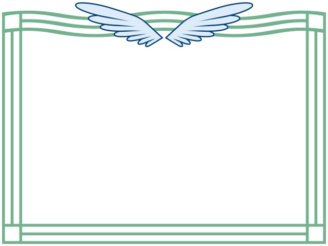 鳥の翼フレームシンプル飾り枠背景イラスト