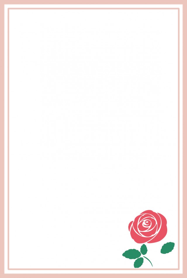 フレーム素材 縦長 一輪の薔薇 赤色 透過png 無料イラスト素材 素材ラボ