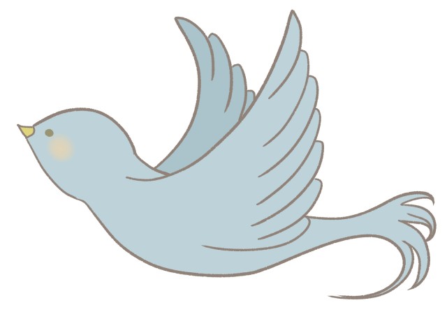 飛ぶ青い鳥のイラスト 横向き 無料イラスト素材 素材ラボ