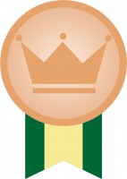 王冠の柄の銅メダ…