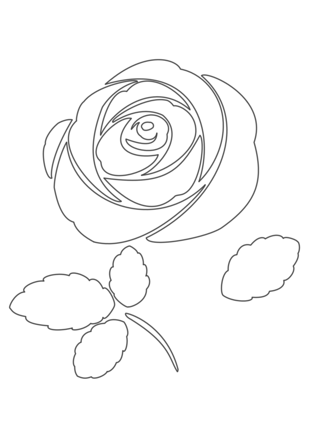 線画 一輪の薔薇 ぬりえ素材 シンプル 無料イラスト素材 素材ラボ