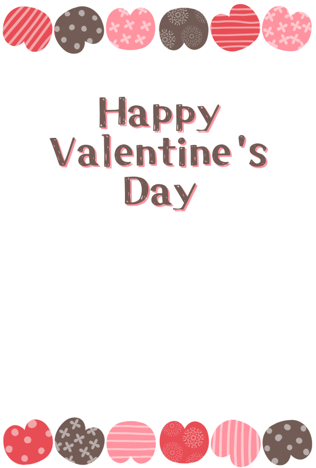 ポップなハートのバレンタイン用メッセージカード 無料イラスト素材 素材ラボ