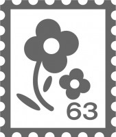 花柄の切手　グレ…