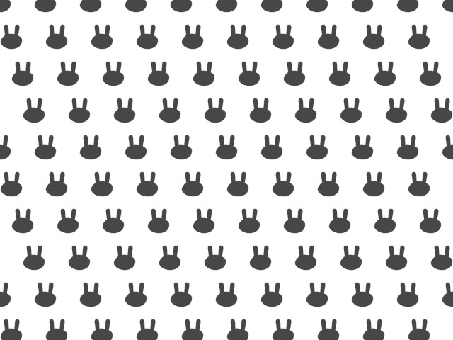 可愛いウサギシルエットのパターン背景白黒 無料イラスト素材 素材ラボ