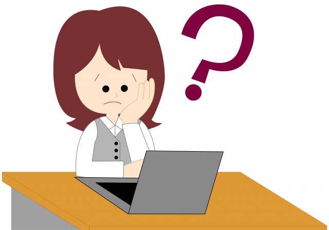 Pc作業するol 困る 難しい 悩む 無料イラスト素材 素材ラボ