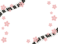ピアノの鍵盤と桜…