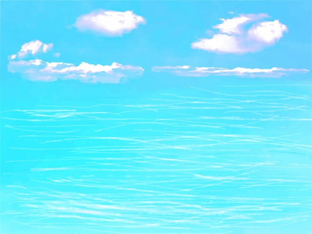 南国の夏の青い海と空の水彩イラスト 無料イラスト素材 素材ラボ