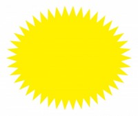 黄色の楕円ギザギ…
