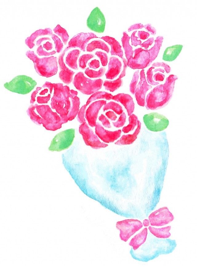 バラの花束のイラスト 無料イラスト素材 素材ラボ