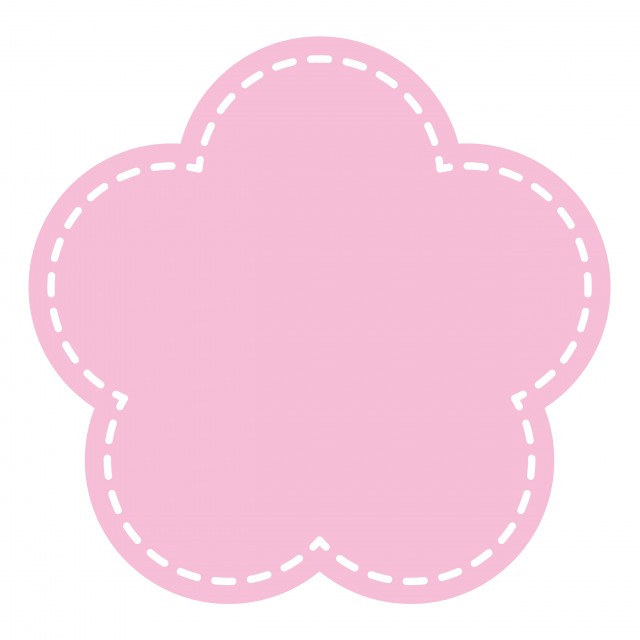 縫い目のある花型フレーム ピンク 無料イラスト素材 素材ラボ