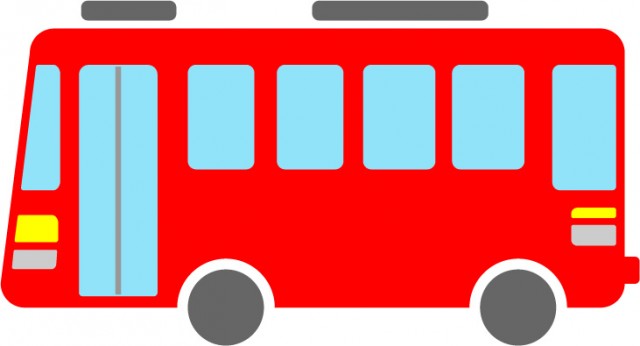 バス 赤 横向き 無料イラスト素材 素材ラボ