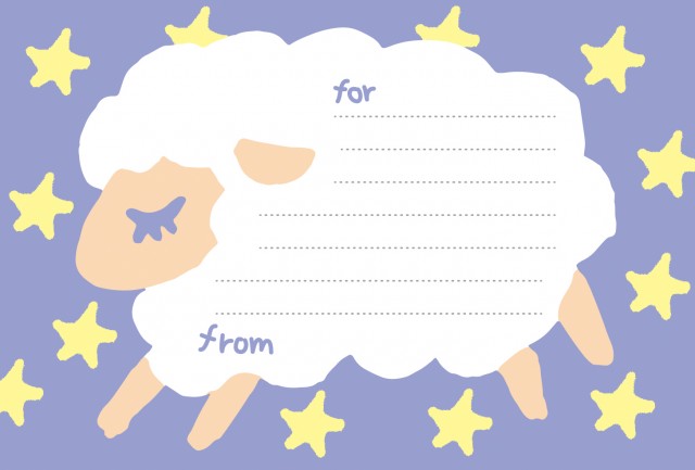 羊が一匹メッセージカード 無料イラスト素材 素材ラボ