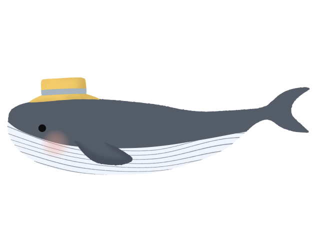 帽子をかぶったクジラのイラスト 無料イラスト素材 素材ラボ