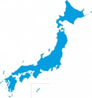 日本地図　青色　…