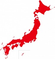 日本地図　赤色　…