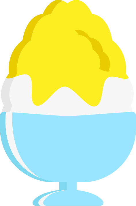 ガラスの器のかき氷02　レモン