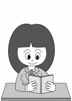 本を読む女子学生…