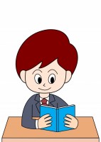 本を読む男子学生