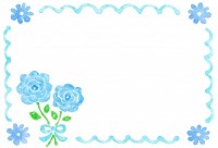 青いバラの花束の…