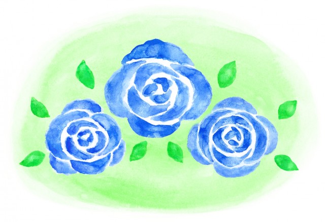 青いバラのイラスト 無料イラスト素材 素材ラボ