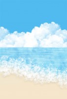 水彩風の青空と海…