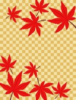 市松模様と紅葉の…