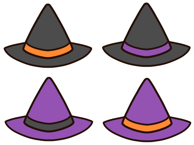ハロウィンのかわいい魔女の帽子セット