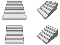 斜め・正面の階段…