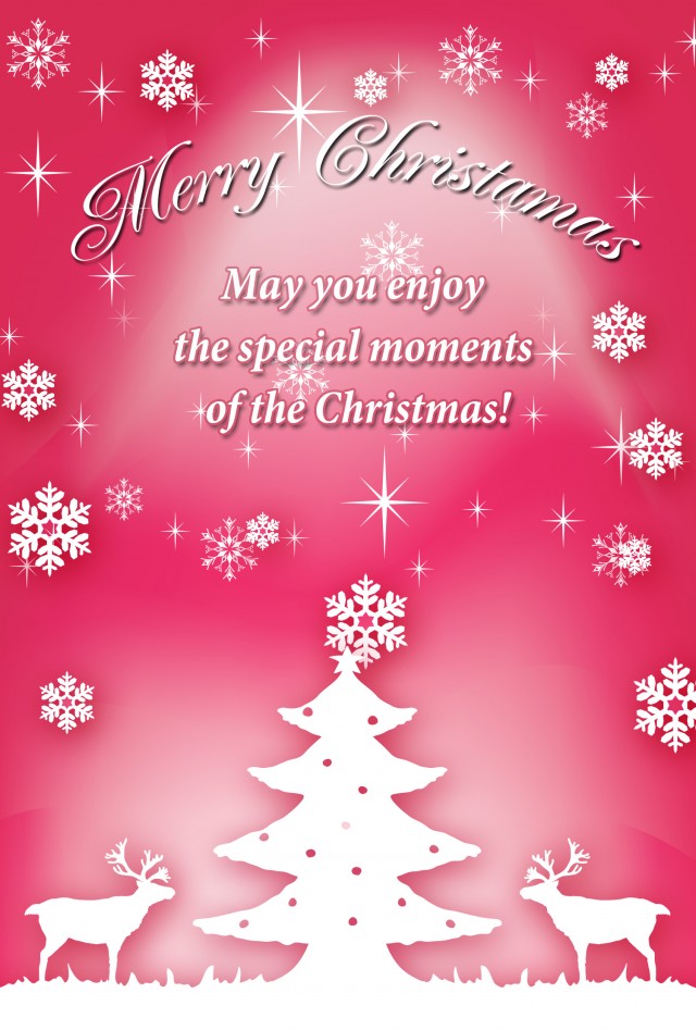 クリスマスカード シルエットクリスマス ツリーとトナカイ 無料イラスト素材 素材ラボ