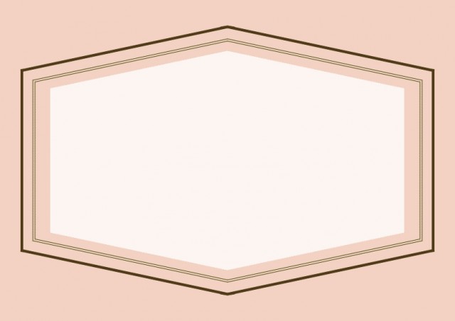 六角　緑茶線の枠フレーム・ピンク