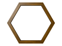 木製の六角形の額…