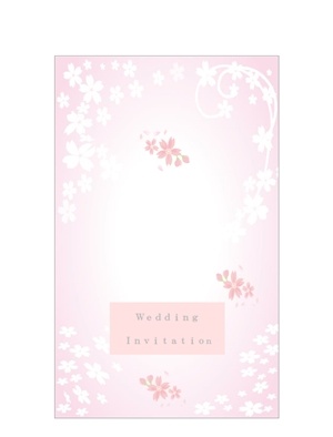 桜柄結婚式招待状 表紙 テンプレート 無料イラスト素材 素材ラボ