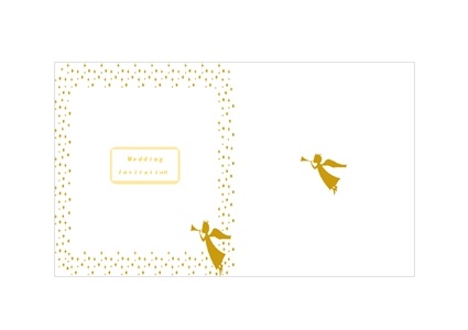 天使柄結婚式招待状 表紙 テンプレート 無料イラスト素材 素材ラボ