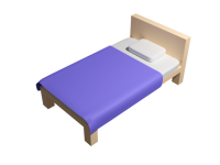 ベッドの3DCG…