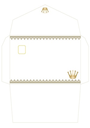 アンティーク王冠封筒テンプレート 無料イラスト素材 素材ラボ