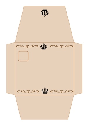 アンティーク王冠２封筒テンプレート 無料イラスト素材 素材ラボ