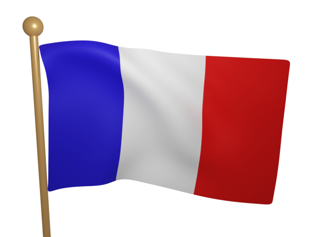 リアルになびくフランス国旗の3DCG【透過PNG】