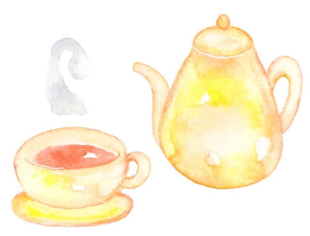 水彩の紅茶のイラスト
