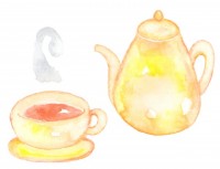 水彩の紅茶のイラ…