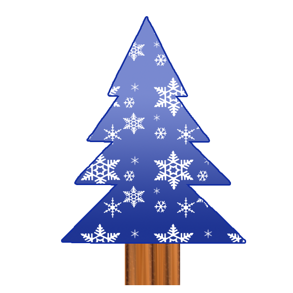 クリスマスツリー パターン1 青 無料イラスト素材 素材ラボ