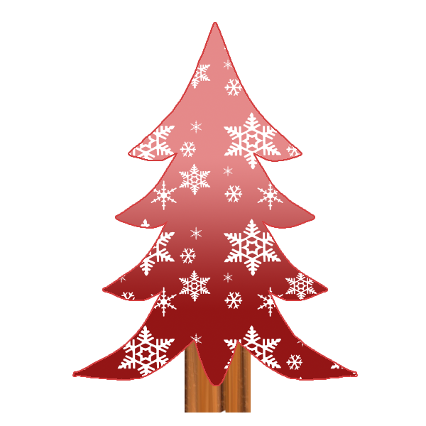 クリスマスツリー パターン2 赤 無料イラスト素材 素材ラボ