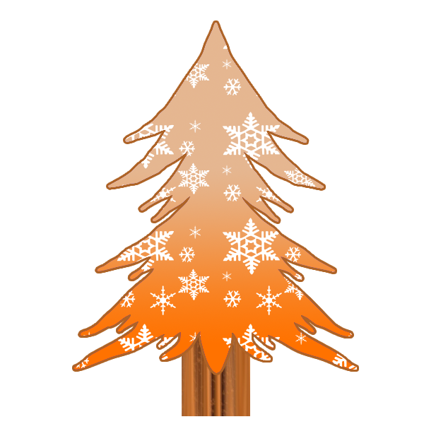 クリスマスツリー パターン3 オレンジ 無料イラスト素材 素材ラボ