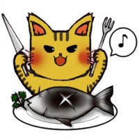 魚を食べる猫