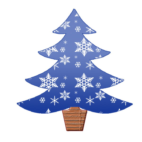 クリスマスツリー パターン5 青 無料イラスト素材 素材ラボ